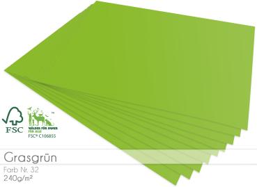 Cardstock "Premium" - Bastelpapier 240g/m² DIN A4 in grasgrün