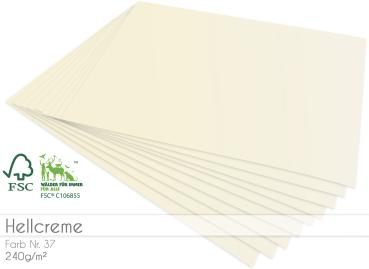 Cardstock "Premium" - Bastelpapier 240g/m² DIN A4 in hellcreme