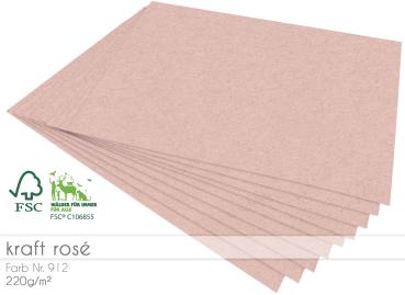 Cardstock - Kraftpapier 220g/m² DIN A4 in kraft rose Cardstock - Kraftpapier 220g/m² DIN A4 in kraft rose