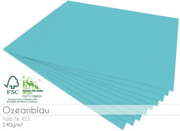 Cardstock "Premium" - Bastelpapier 240g/m² DIN A4 in ozeanblau