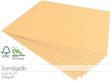 Cardstock "Premium" - Bastelpapier 240g/m² DIN A4 in sandgelb