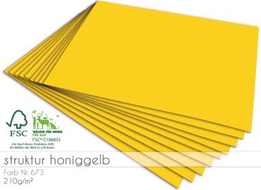 Cardstock "Struktur" - Bastelpapier 210g/m² DIN A4 in struktur honiggelb