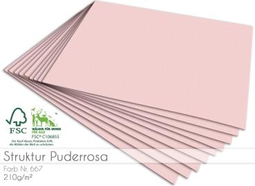 Cardstock "Struktur" - Bastelpapier 210g/m² DIN A4 in struktur puderrosa