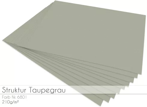 Cardstock "Struktur" - Bastelpapier 210g/m² DIN A4 in struktur taupegrau