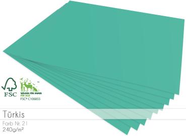 Cardstock "Premium" - Bastelpapier 240g/m² DIN A4 in türkis