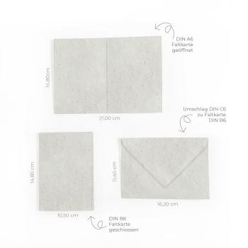 Faltkarte DIN A6 mit Briefumschlag DIN C6 in samenpapier