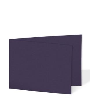 Doppelkarte - Faltkarte 225g/m² DIN A6 quer in aubergine