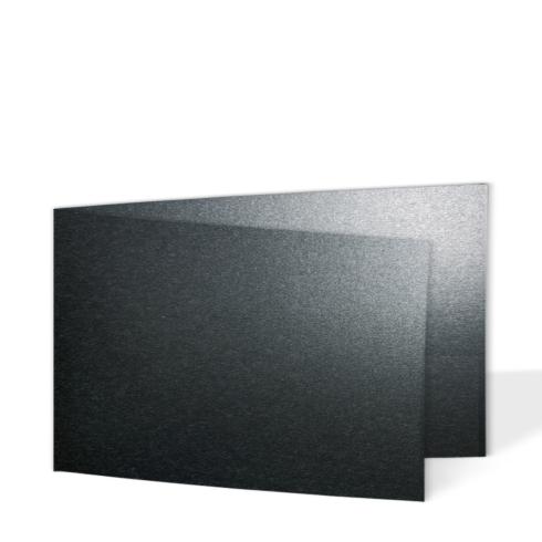 Doppelkarte - Faltkarte 250g/m² DIN A6 quer in metallic anthrazit