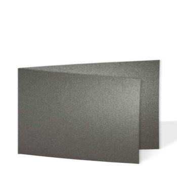 Doppelkarte - Faltkarte 250g/m² DIN A6 quer in metallic steel