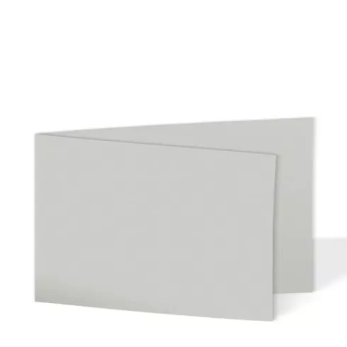 Doppelkarte - Faltkarte 220g/m² DIN A6 quer in seidengrau
