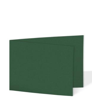 Doppelkarte - Faltkarte 225g/m² DIN A6 quer in waldgrün