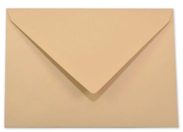 Briefumschläge - Briefhüllen in cappuccino, DIN B6 120g/m² oF, Nassklebung
