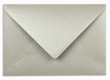 Briefumschläge - Briefhüllen in metallic-persilber, DIN B6 120g/m² oF, Nassklebung
