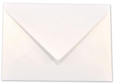 Briefumschläge - Briefhüllen in metallic-perlweiss, DIN B6 120g/m² oF, Nassklebung