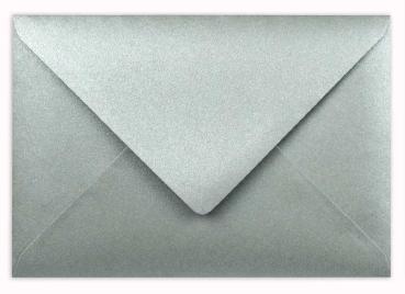 Briefumschläge - Briefhüllen in metallic-platin, DIN B6 120g/m² oF, Nassklebung