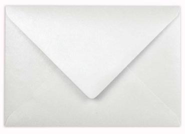 Briefumschläge - Briefhüllen in metallic-polarweiss, DIN A5 125g/m² oF, Nassklebung