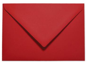 Briefumschläge - Briefhüllen in weihnachtsrot, DIN B6 120g/m² oF, Nassklebung