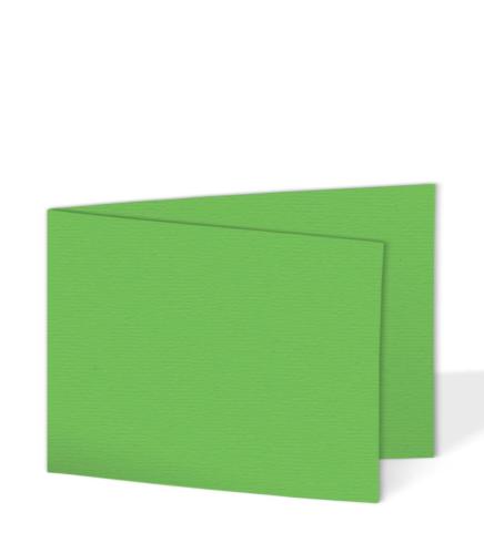 Doppelkarte - Faltkarte 210g/m² DIN B6 quer in struktur apfelgrün