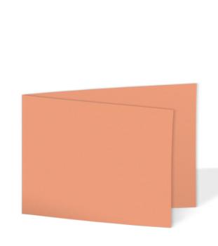 Doppelkarte - Faltkarte 300g/m² DIN B6 quer in lachs