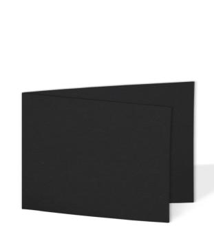 Doppelkarte - Faltkarte 270g/m² DIN B6 quer in recycling schwarz