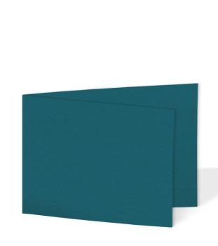 Doppelkarte - Faltkarte 225g/m² DIN B6 quer in tiefseeblau