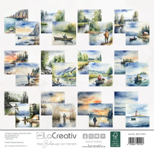 Preview: LaCreativ - Designpapier "Anglerliebe" Paper Pack 6x6" - 24 Bogen