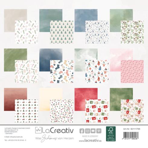LaCreativ - Designpapier "Gemütliche Weihnachtszeit" Paper Pack 6x6" - 24 Bogen