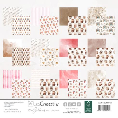 LaCreativ - Designpapier "Kaffeeliebe " Paper Pack 6x6" - 24 Bogen