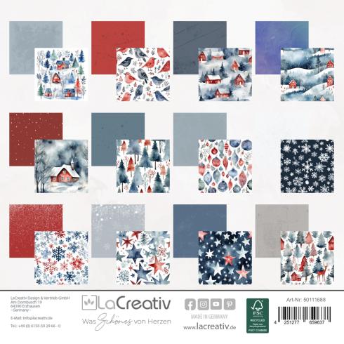 LaCreativ - Designpapier "Skandinavischer Winterzauber" Paper Pack 6x6" - 24 Bogen