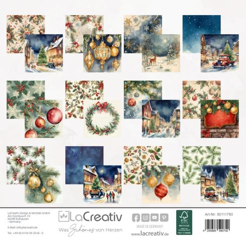 Preview: LaCreativ - Designpapier "Weihnachtszauber 1920" Paper Pack 6x6" - 24 Bogen