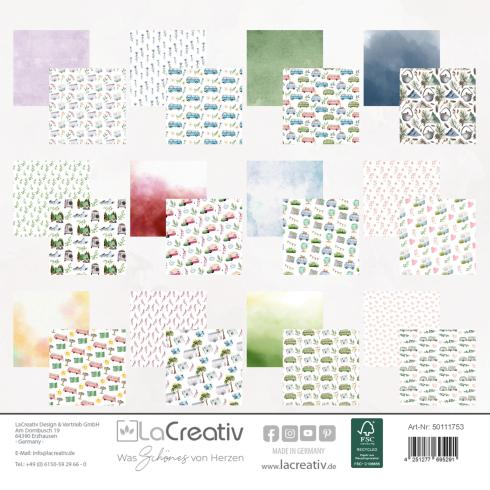 LaCreativ - Designpapier "Wir lieben Camping" Paper Pack 6x6" - 24 Bogen