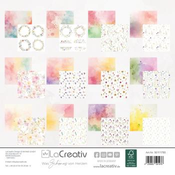Preview: LaCreativ - Designpapier "Zarte Frühlingsblumen" Paper Pack 6x6" - 24 Bogen