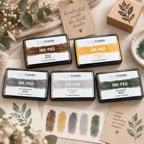 LaCreativ Ink-Pad – Stempelkissen-Set Naturfarben
