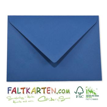 Briefumschläge - Briefhüllen in blau, DIN A5 120g/m² oF, Nassklebung