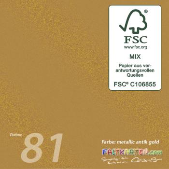 Briefumschlag DIN A7 120g/m² oF Nassklebung in metallic antik gold Briefumschlag DIN A7 120g/m² oF Nassklebung in metallic antik gold