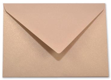 Briefumschläge - Briefhüllen in metallic nude, DIN A5 120g/m² oF, Nassklebung