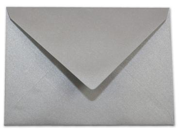 Briefumschläge - Briefhüllen in metallic silber, DIN A5 120g/m² oF, Nassklebung