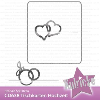 Tischkarten 3D Hochzeit