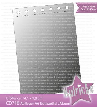 Kulricke Stanzschablone "Aufleger A6 Notizzettel / Album" Craft Die | Stanze