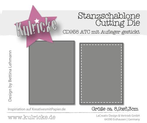 Kulricke Stanzschablone "ATC mit Aufleger gestiched" Craft Die