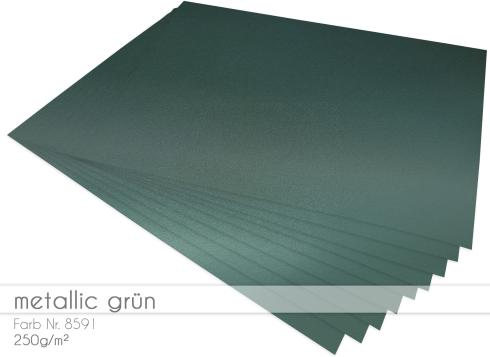 Cardstock "Metallic" - Bastelpapier 250g/m² DIN A4 in metallic-grün