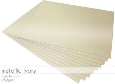 Scrapbooking-/ Bastelpapier 250g/m² DIN A3 in metallic-ivory