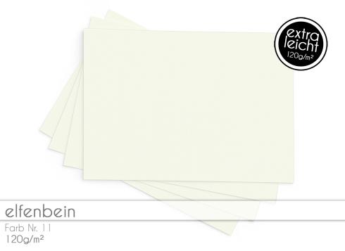 Tonkarton - Tonpapier DIN A4 120g/m² - 25 Bogen in elfenbein