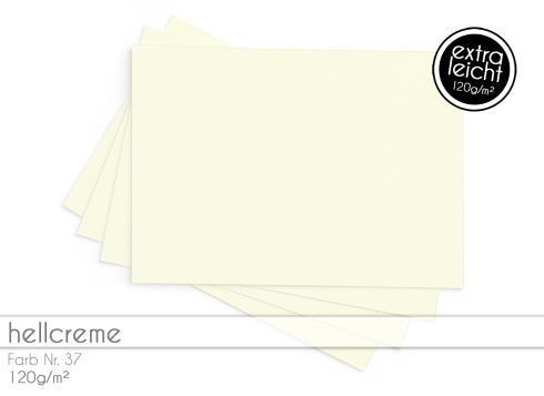 Tonkarton - Tonpapier DIN A4 120g/m² - 25 Bogen in hellcreme