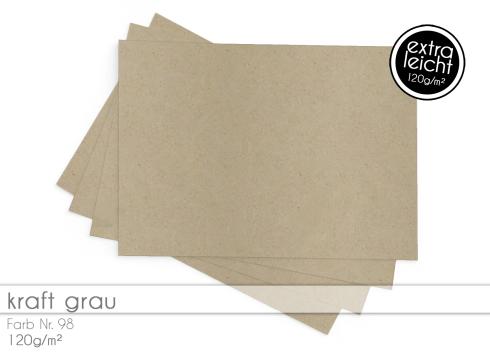 Tonkarton - Tonpapier DIN A4 100g/m² - 25 Bogen in kraft grau