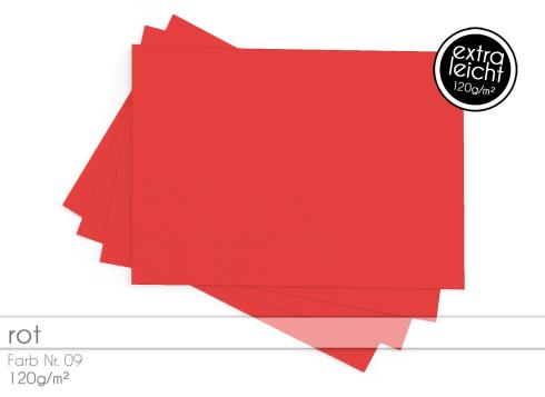 Tonkarton - Tonpapier DIN A4 120g/m² - 25 Bogen in rot