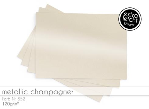 Tonkarton - Tonpapier DIN A4 120g/m² - 25 Bogen in metallic champagner