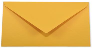 Briefumschlag DIN lang in altgold, 120g, ohne Fenster, Nassklebung