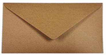 Briefumschlag DIN lang in kraft braun, 100g, ohne Fenster, Nassklebung
