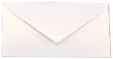 Briefumschlag DIN lang in metallic-perlweiss, 120g, ohne Fenster, Nassklebung